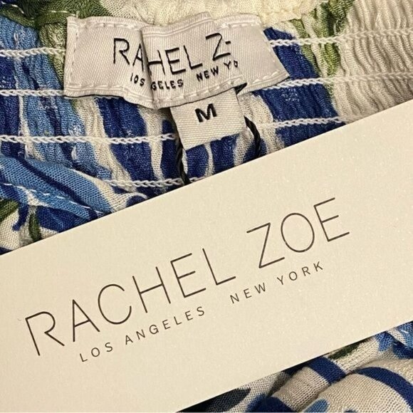 NEW Rachel Zoe Blue Floral Print Ruffle Off Shoulder Blouse Size Medium - Picture 6 of 6